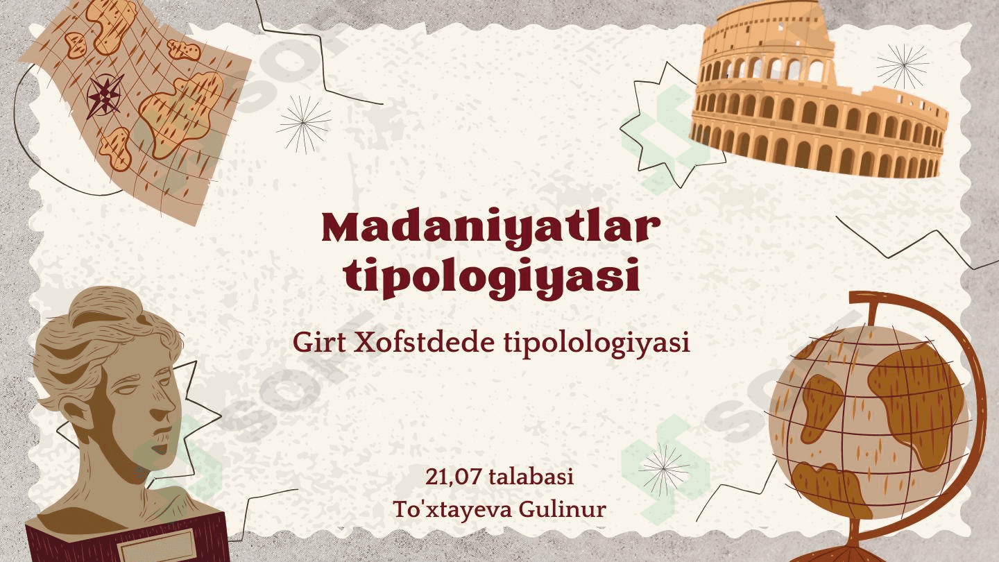 Madaniyatlar tipologiyasi 1