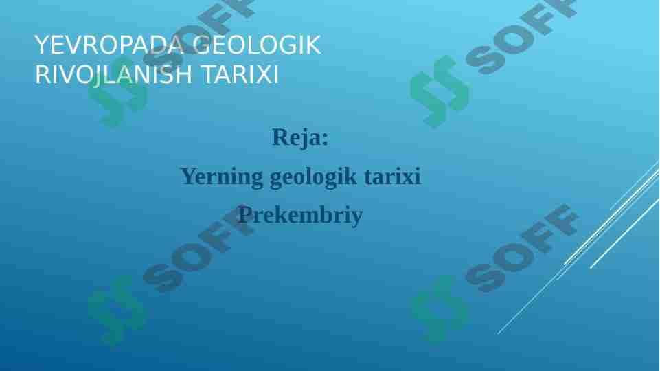 Yevropada geologek rivojlanish tarixi 1