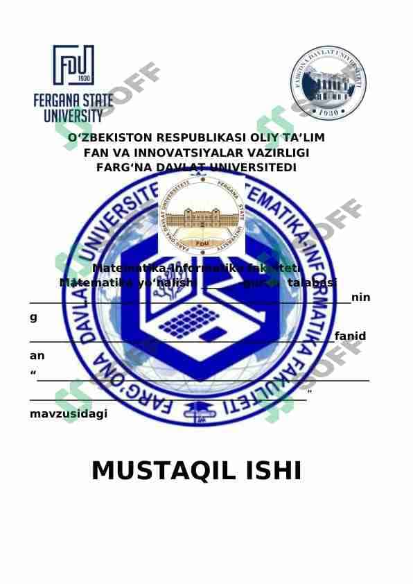 Mustaqil talim ishlanmalarining betliklari 1