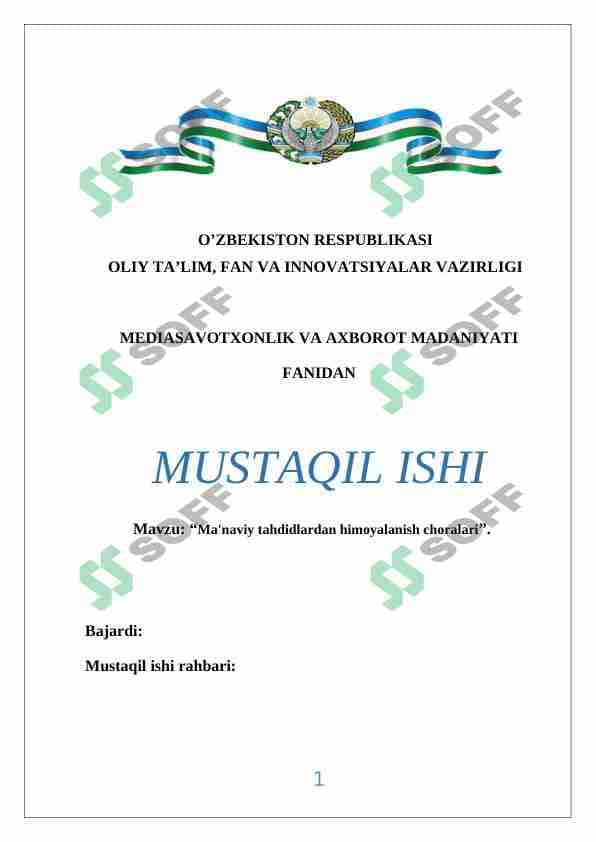 Ma'naviy tahdidlardan himoyalanish choralari 1