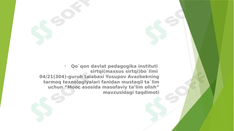 Mooc asosida masofaviy taʼlim 1