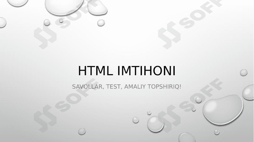 HTML imtihoni 1