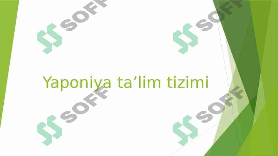 Yaponiya ta'lim tizimi 1