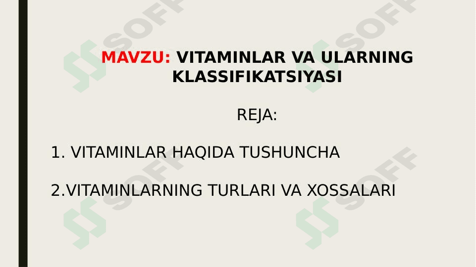 VITAMINLAR VA ULARNING KLASSIFIKATSIYASI 1