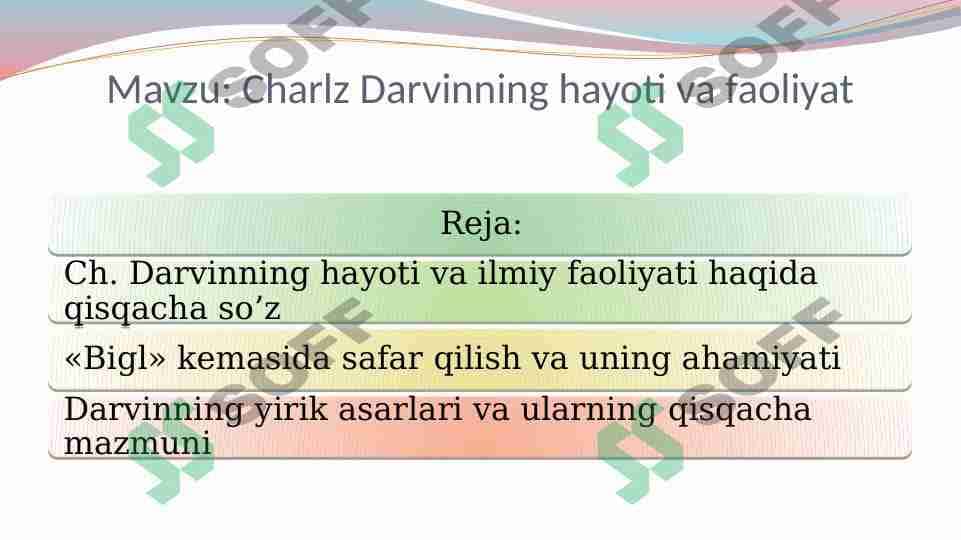 Charlz Darvinning hayoti va faoliyat 1