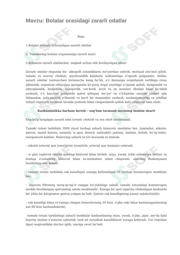 Bolalar orasidagi zararli odatlar 1