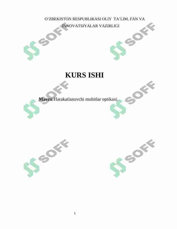 Harakatlanuvchi muhitlar optikasi 1