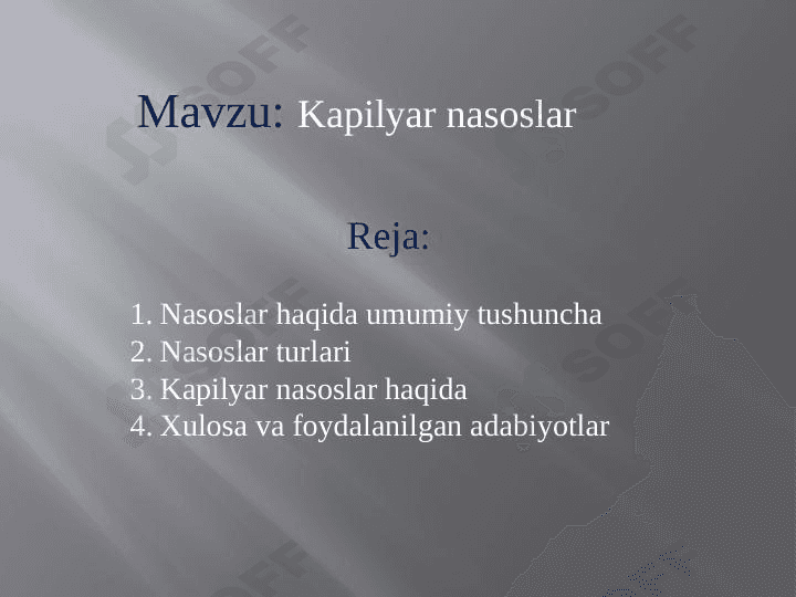 Kapilyar nasoslar 1