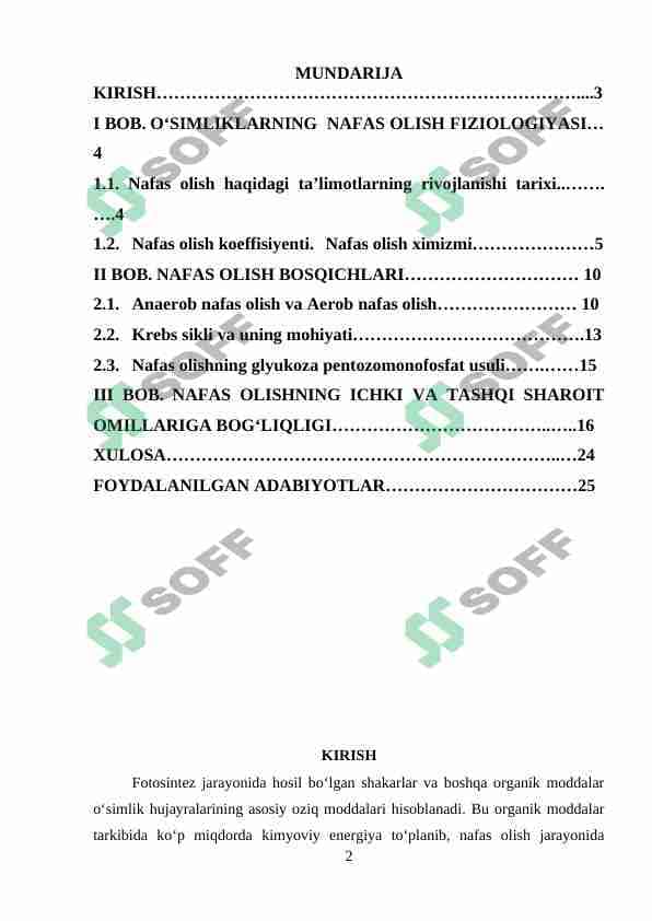 Nafas olish fermentlari va ularning xossalari 1