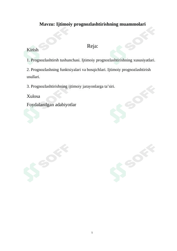 Ijtimoiy prognozlashtirishning muammolari 1