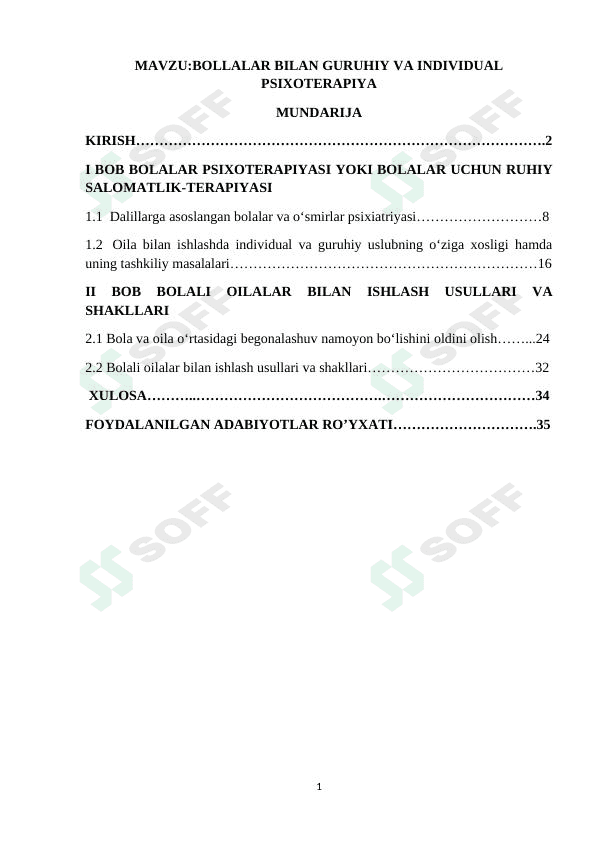 BOLLALAR BILAN GURUHIY VA INDIVIDUAL PSIXOTERAPIYA 1