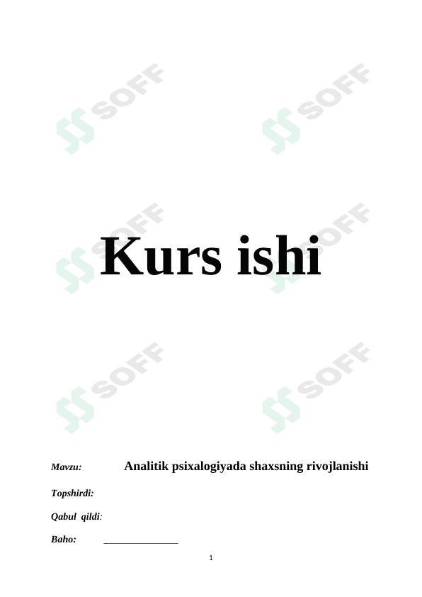 Analitik psixalogiyada shaxsning rivojlanishi 1