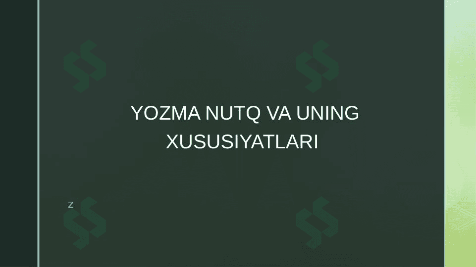 Yozma nutq va uning xususiyatlari 1