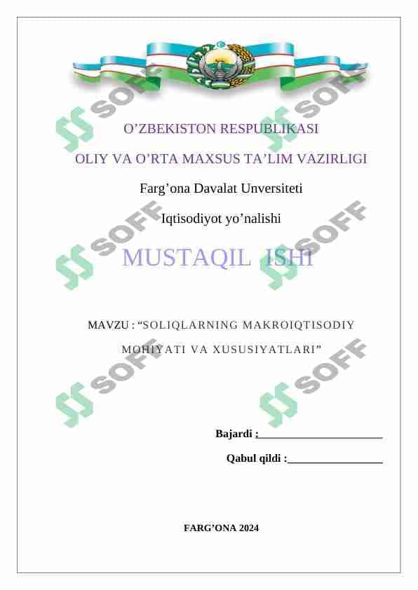 soliqlarning makroiqtisodiy mohiyati va xususiyatlari 1
