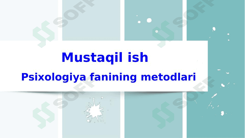 Psixologiya fanining metodlari 1