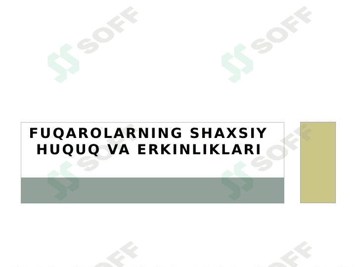 fuqarolarning shaxsiy huquq va erkinliklari 1