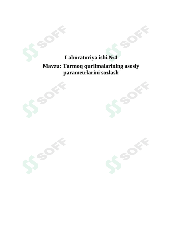 Tarmoq qurilmalarining asosiy parametrlarini sozlash 1