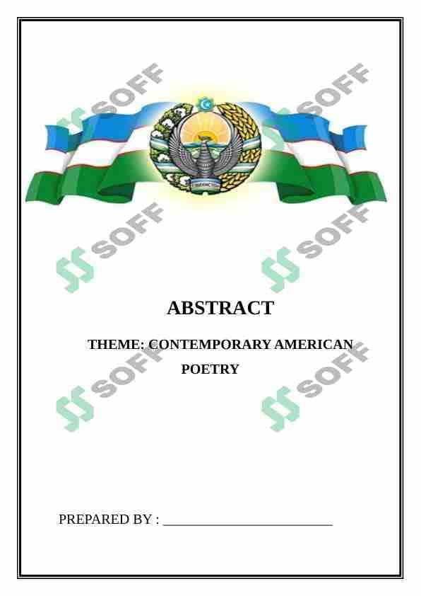CONTEMPORARY AMERICAN POETRY 1