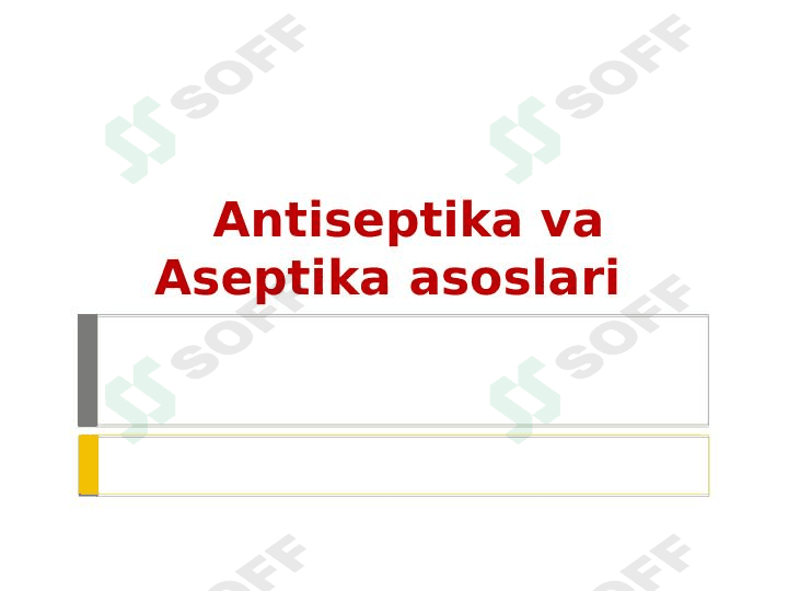Antiseptika 1