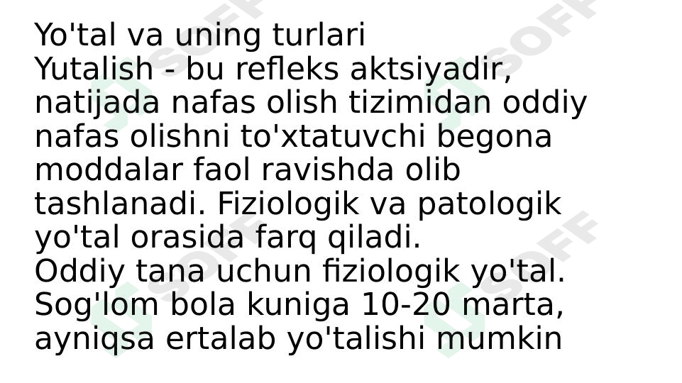 Yo'tal va uning turlari 1