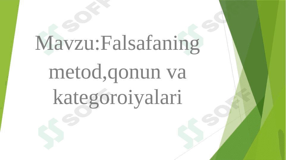 Falsafaning metod,qonun va kategoroiyalari 1