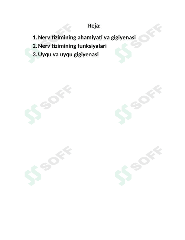 Nerv tizimining ahamiyati va gigiyenasi 1