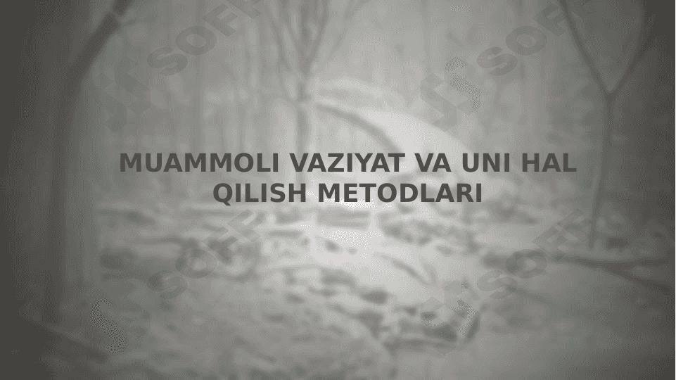 Muammoli vaziyat va uni hal qilish metodlari 1