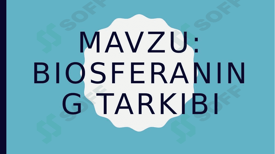 Biosferaning tarkibi 1