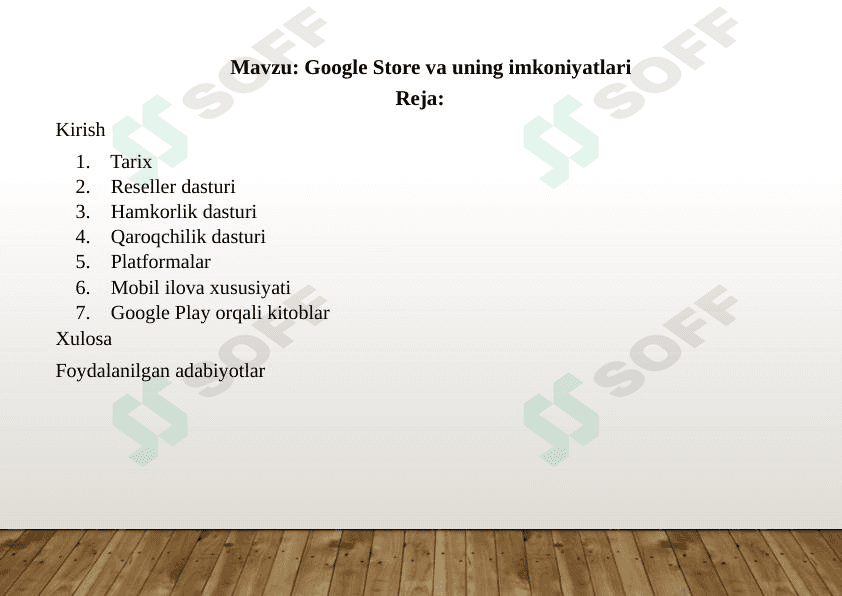 Google Store va uning imkoniyatlari 1