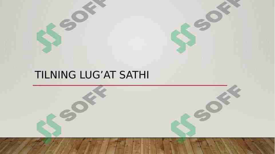 Tilning lug'at sathi 1