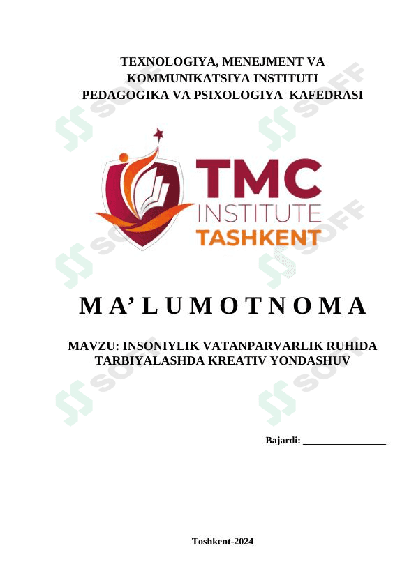 INSONIYLIK VATANPARVARLIK RUHIDA TARBIYALASHDA KREATIV YONDASHUV 1