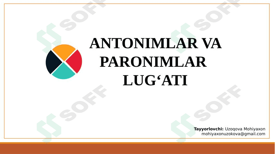 Paronimlar va antonimlar lug'ati 1