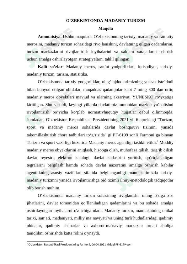 Oʻzbekistonda madaniy turizm 1