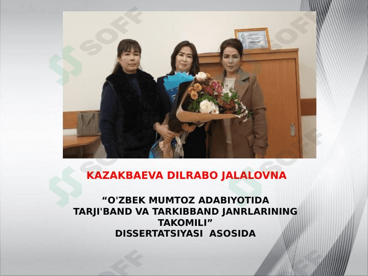 ALISHER NAVOIY IJODIDA TARJI'BAND VA TARKIBBAND JANRLARINING BADIIY TAKOMILI 1