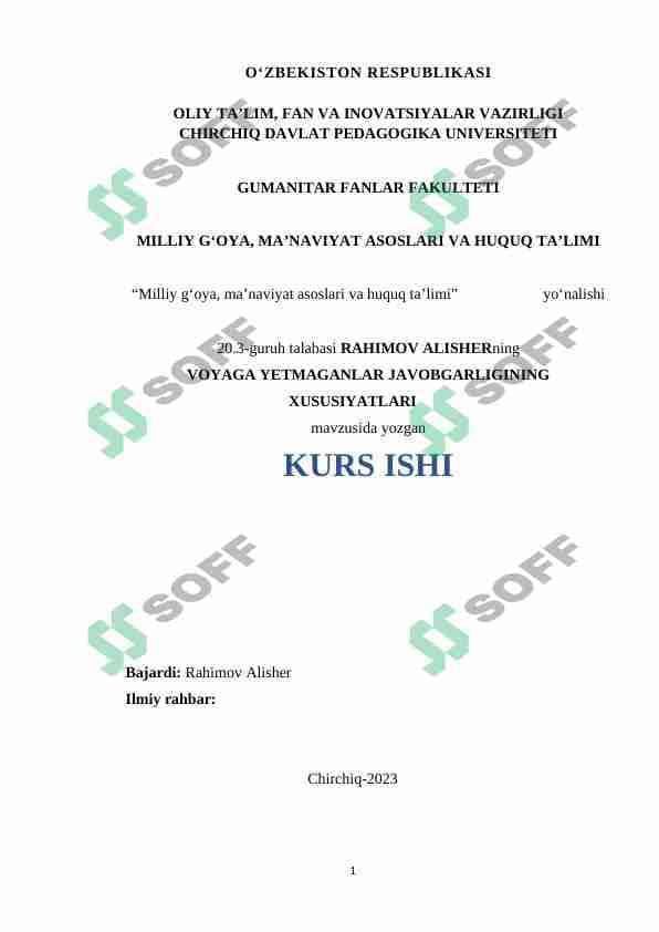 VOYAGA YETMAGANLAR JAVOBGARLIGINING XUSUSIYATLARI 1