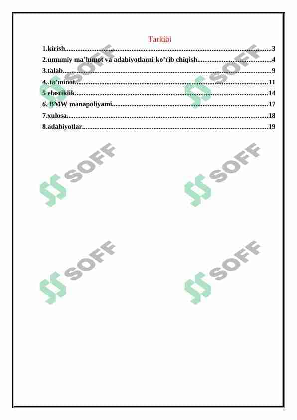 BMW kampaniyasi iqtisodi haqida 1