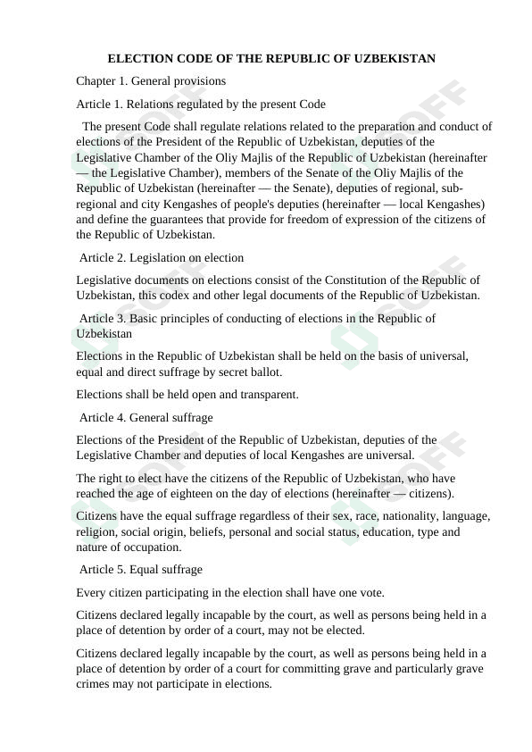 election code of the Republic of Uzbekistan 1