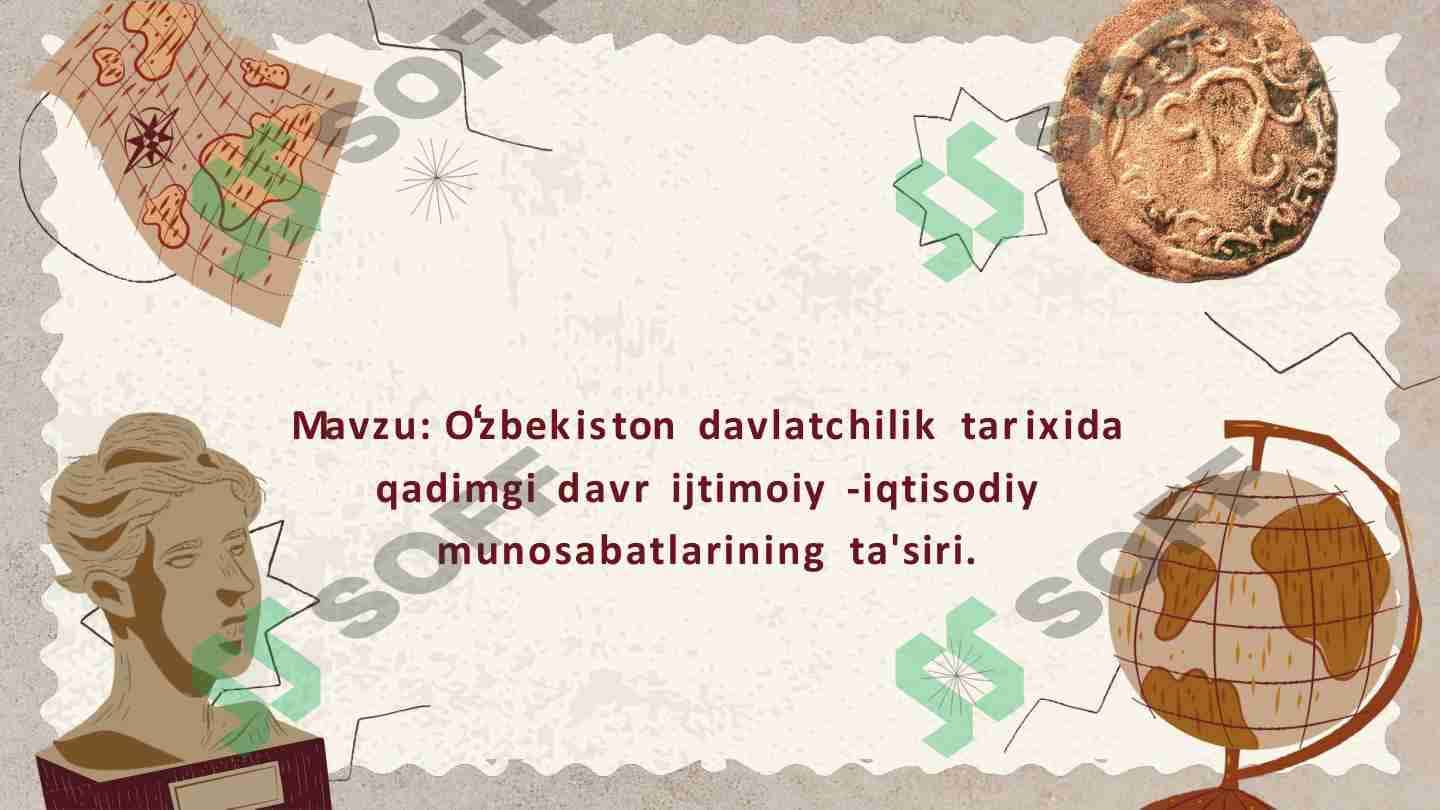 O'zbek davlatchiligining tashkil topishi 1