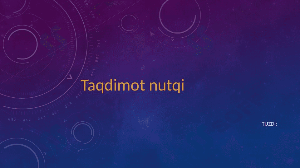 Taqdimot nutqi 1