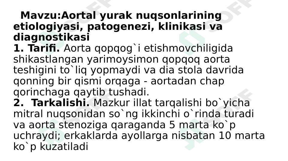 Aortal yurak nuqsonlarining etiologiyasi 1