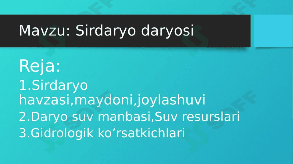 Sirdaryo daryosi 1