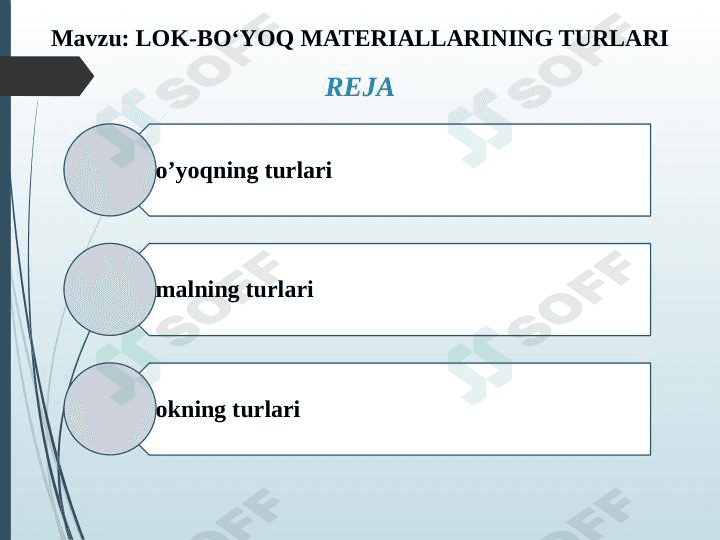 LOK-BO‘YOQ MATERIALLARINING TURLARI 1