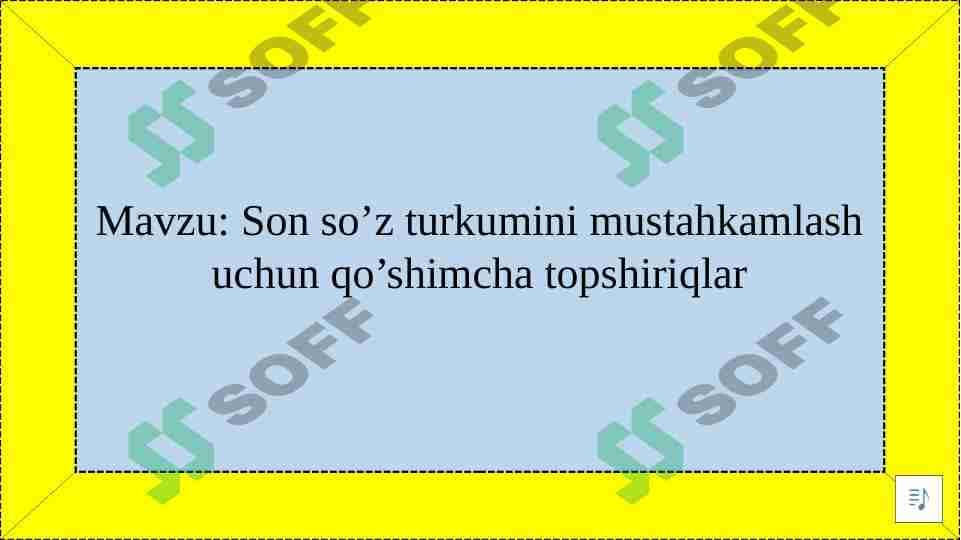 Son so'z turkumi 1