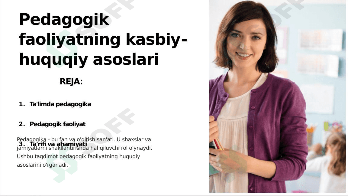 Pedagogik faoliyatning kasbiy-huquqiy asoslari 1