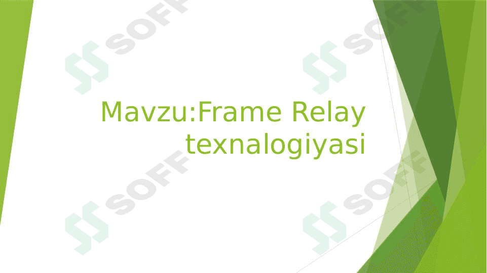 Frame Relay texnalogiyasi 1