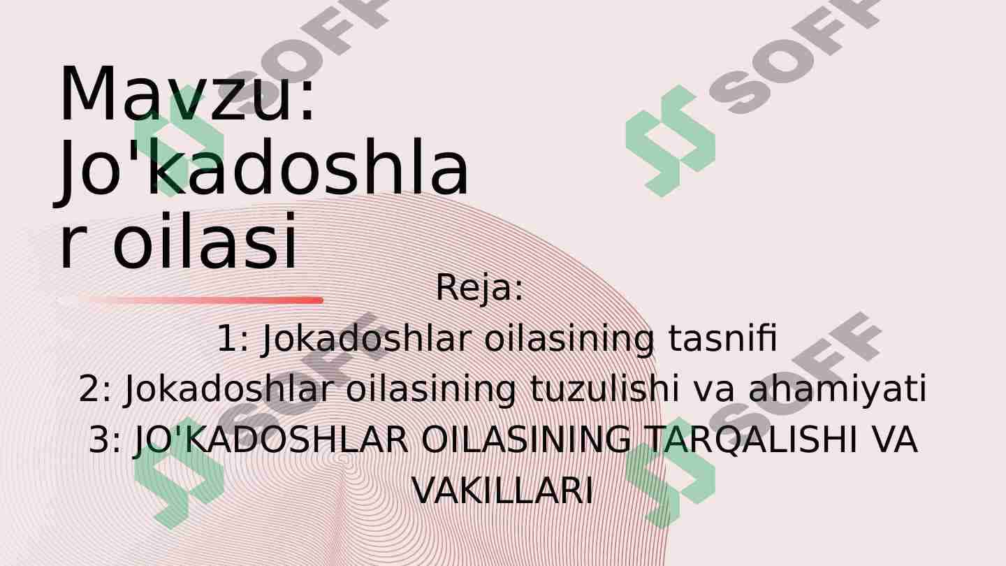Jo'kadoshlar oilasi 1