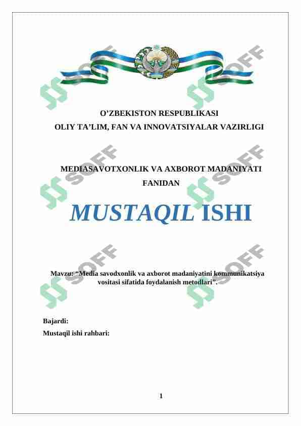 Media savodxonlik va axborot madaniyatini kommunikatsiya vositasi sifatida foydalanish metodlari 1