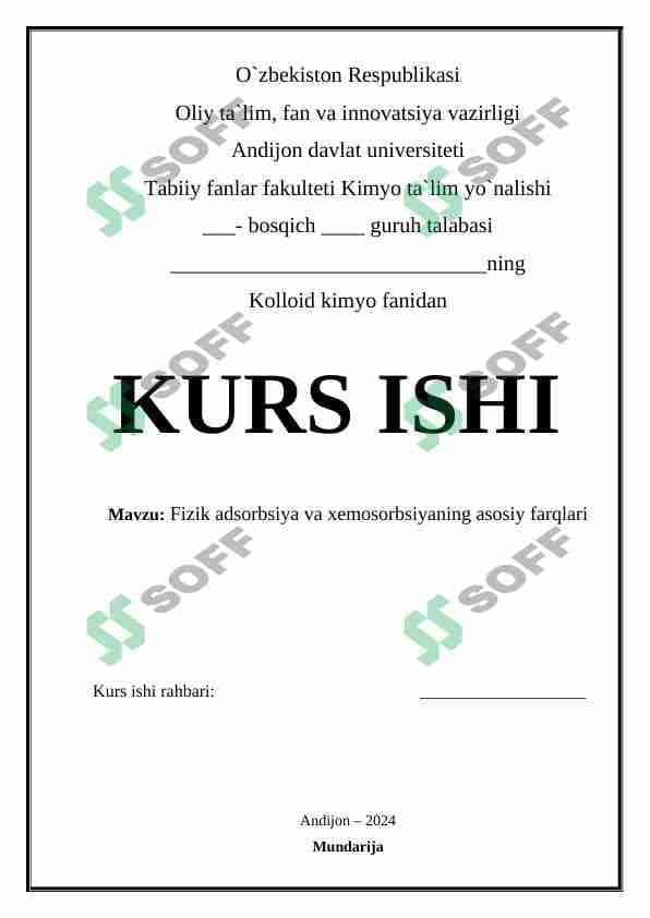 Fizik adsorbsiya va xemosorbsiyaning asosiy farqlari 1