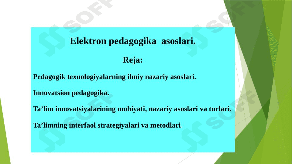 Elektron pedagogika  asoslari. 1