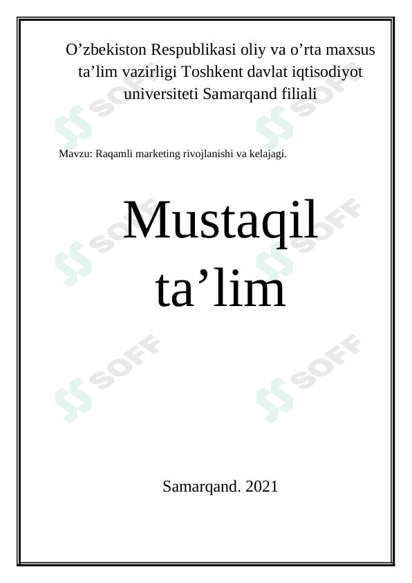 Raqamli marketing rivojlanishi 1
